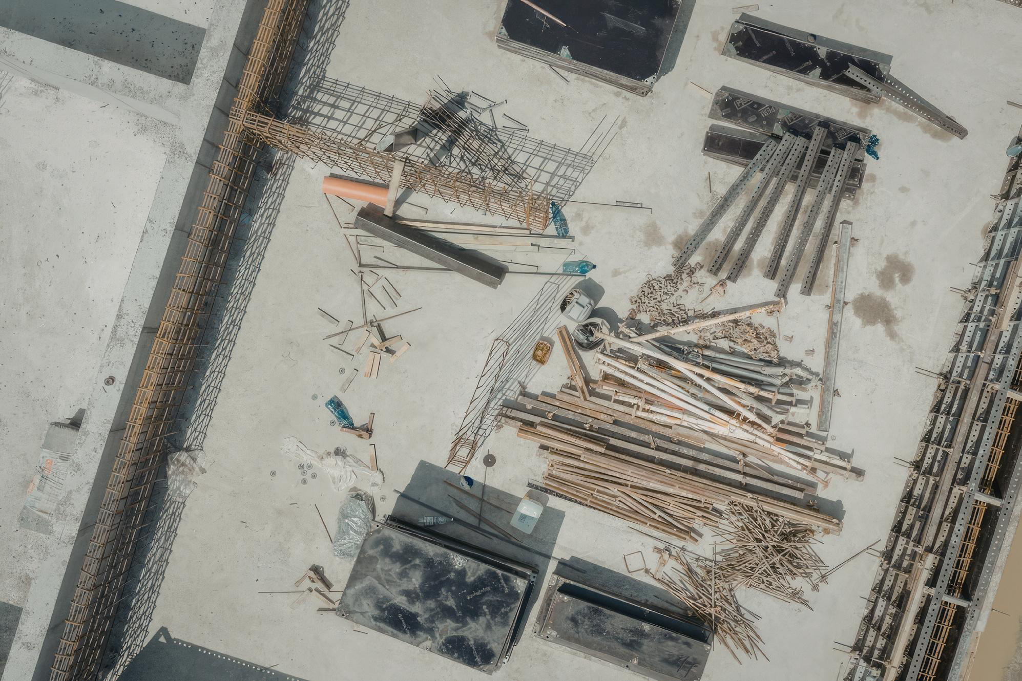 Materiales de construcción en obra